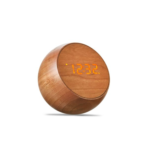 Tumbler Click Clock Natural Cherry Wood 