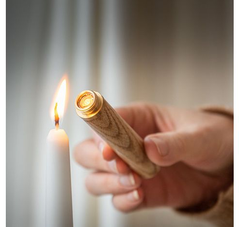 Flameless Element Lighter Natural White Ash Wood  Gingko