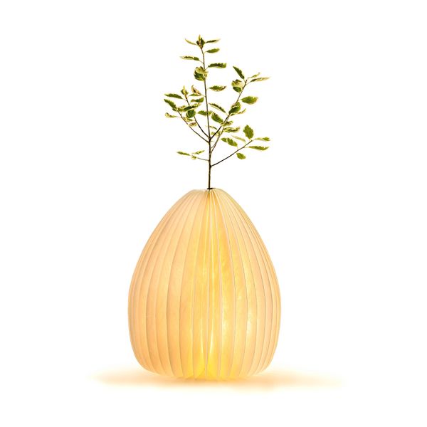 Smart Vase Light Natural walnut wood 