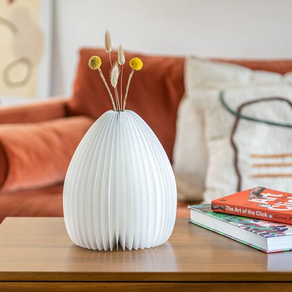 Smart Vase Light Natural walnut wood 