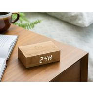 Flip Click clock natural Bamboo 