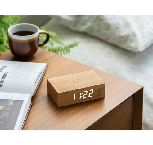 Flip Click clock natural Bamboo  Gingko