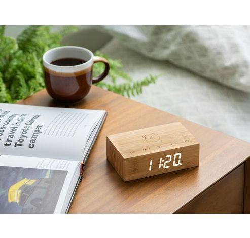 Flip Click clock natural Bamboo  Gingko