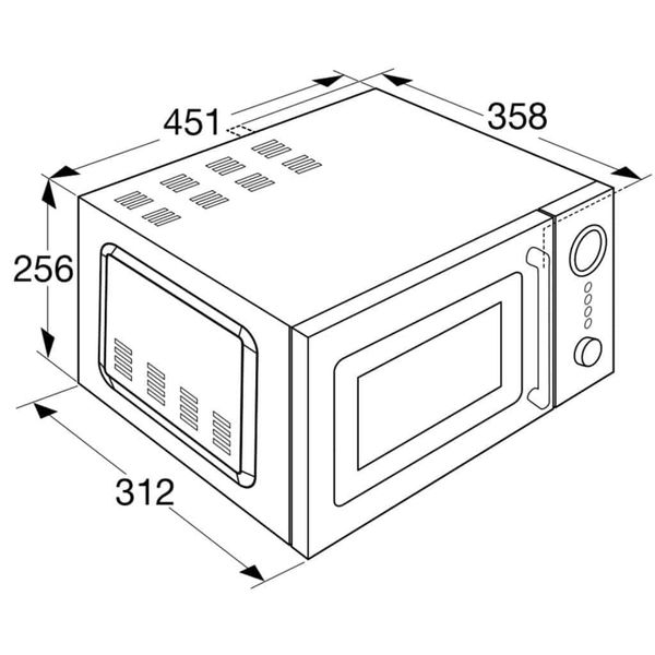 Four à micro-ondes rétro, 20L, Commande électronique, Turquoise 