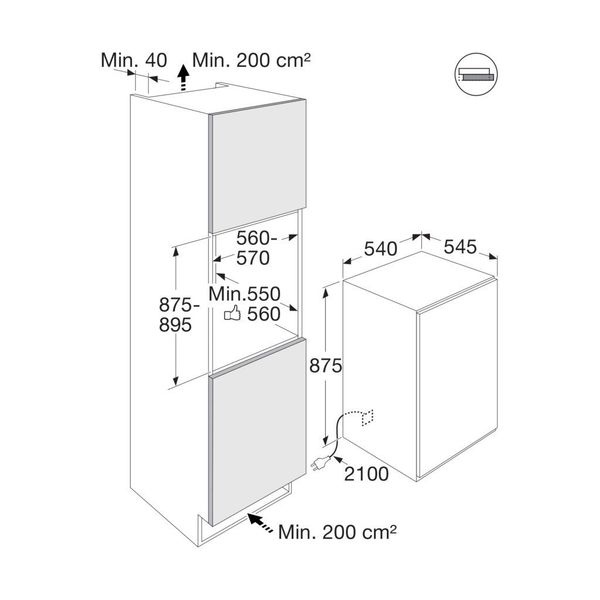 KKS4088 INB. RÉFRIGÉRATEUR 88CM 