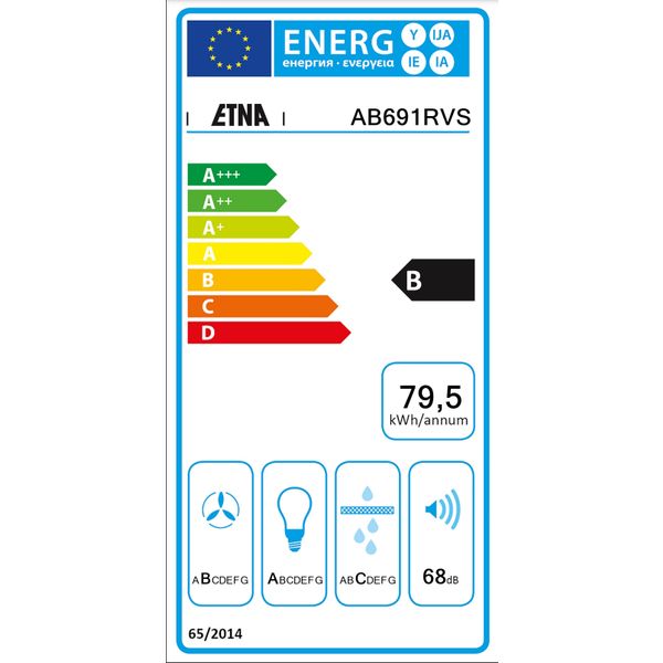 Etna AB691RVS Slimline schouwkap 90cm 