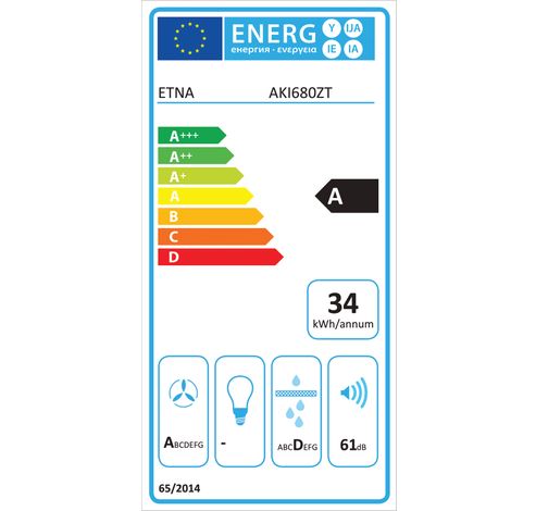 AKI680ZT Inductiekookplaat met geïntegreerde afzuiging, 80 cm  Etna