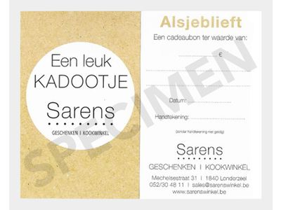 Sarens Cadeaubon van €100