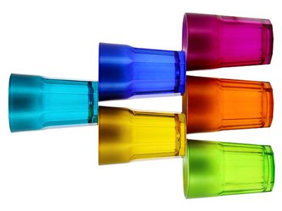 Medina Waterglas 38cl Set 3 Ass Turquoise-lila -yellow