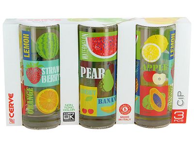 Pop Fruits Waterglas Set3  36,5cl 