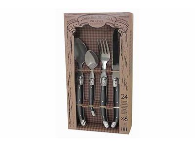 Rustic Set Couverts 24pcs Gris 