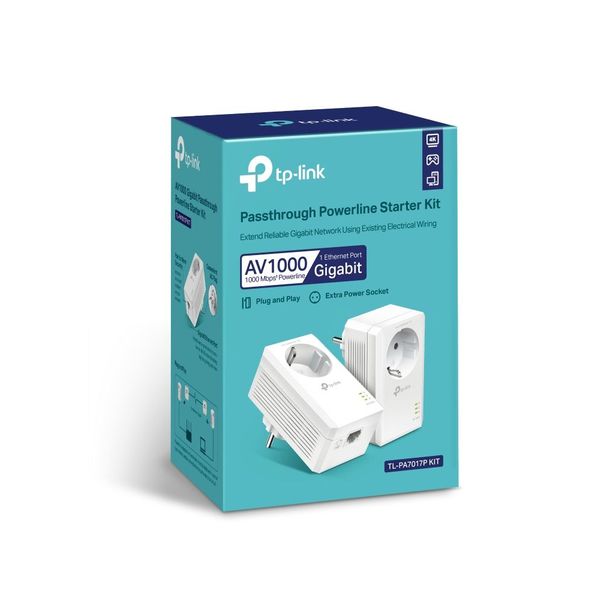 TP-link TL-PA7017P KIT (FR) AV1000 Gigabit Passthrough Powerline Starterset