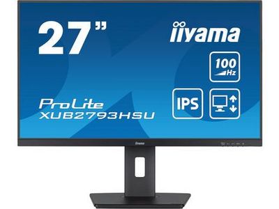 Prolite 27inch IPS monitor met USB-hub, 100Hz verversingssnelheid en 150mm in hoogte verstelbare voet