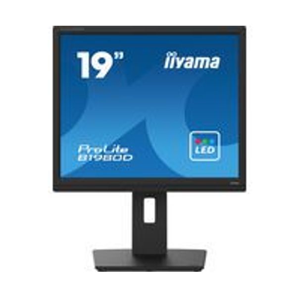 Iiyama Prolite 19inch betrouwbare LED-backlit monitor met in hoogte verstelbare voet, ontworpen voor zakelijk gebruik Zwart