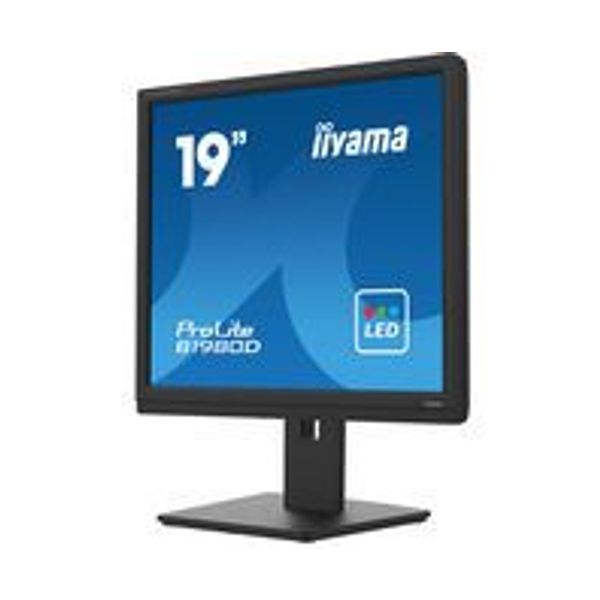 Iiyama Prolite 19inch betrouwbare LED-backlit monitor met in hoogte verstelbare voet, ontworpen voor zakelijk gebruik Zwart