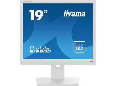 Prolite 19inch betrouwbare LED-backlit monitor met in hoogte verstelbare voet, ontworpen voor zakelijk gebruik Wit