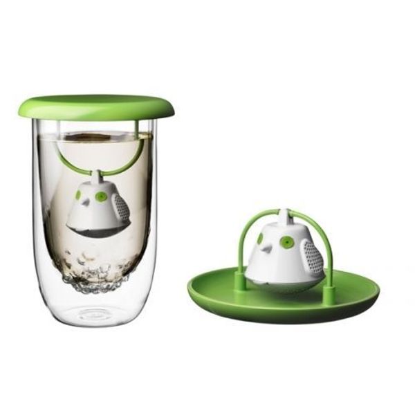 QDO thee infuser voor in mok Birdie Swing groen Ø 9.5cm H 5cm 