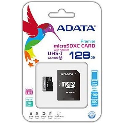 MicroSDXC 128GB + adapter  Adata