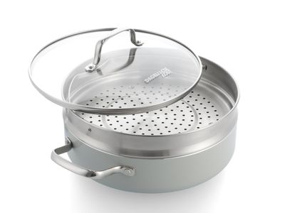 Proline Stoofpan met glazen deksel en stoominzet