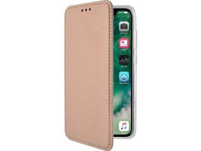 bookletcase met magnetische sluiting - goud roze - voor iPhone X/Xs