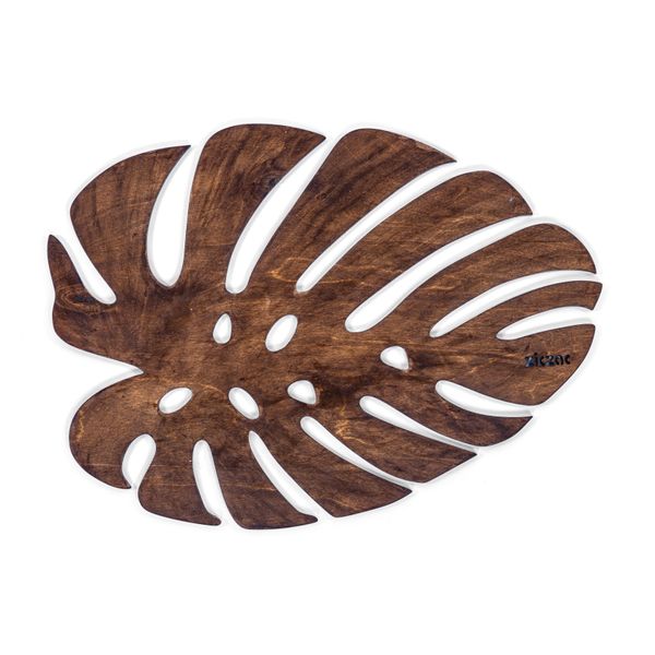 Placemat BIRCH Monstera 33x45cm dark brown 