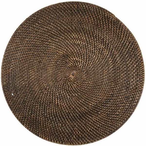 Placemat rattan rond 36 cm Donkerbruin 