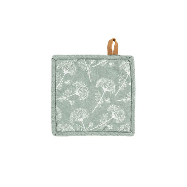 MYRNA Pannenlap floral printed 20x20cm set/2 green 