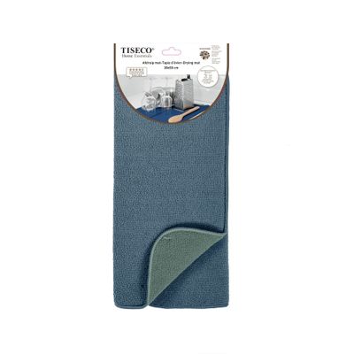 ESSENTIAL Afwas droogmat, microfiber 38x50 cm, stone blue/stone green  Tiseco