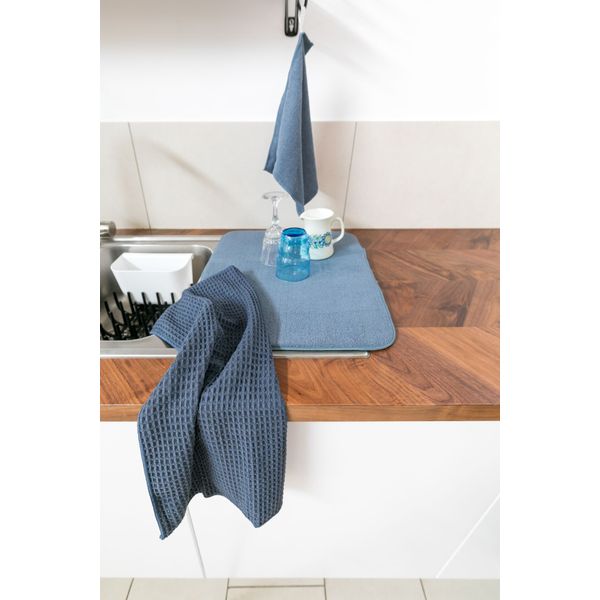 Tiseco ESSENTIAL Afwas droogmat, microfiber 38x50 cm, stone blue/stone green