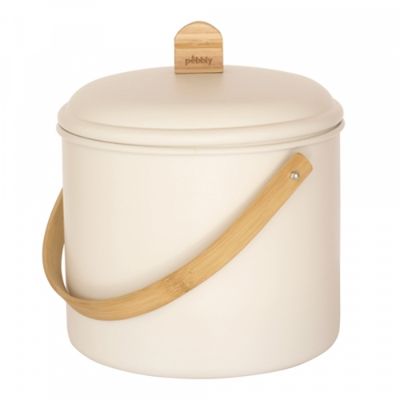 Seau à compost, 7 litres, Ø22 cm, Crème 