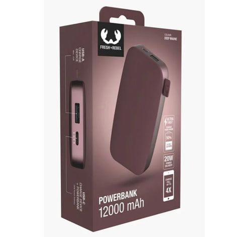 Powerbank 12000 mAh Deep Mauve  Fresh 'n Rebel