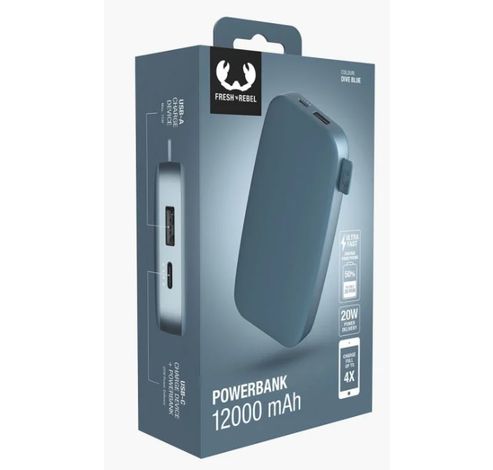 Powerbank 12000 mAh Dive Blue  Fresh 'n Rebel