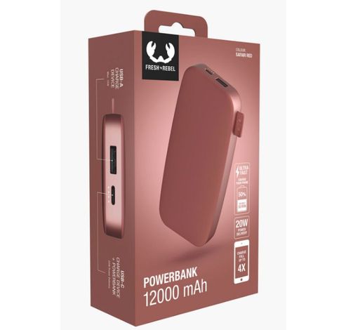 Powerbank 12000 mAh Safari Red  Fresh 'n Rebel