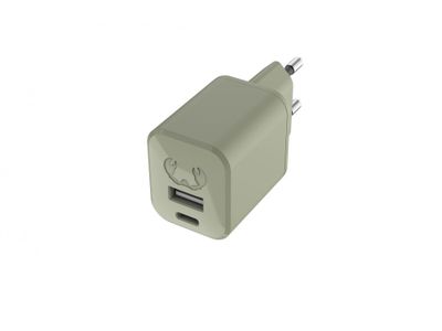 USB + USB-C Mini Charger 30W PD Dried Green