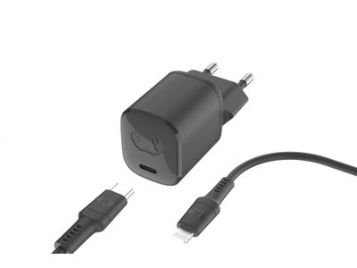 USB-C Mini Charger 20W PD + Lightning Storm Grey