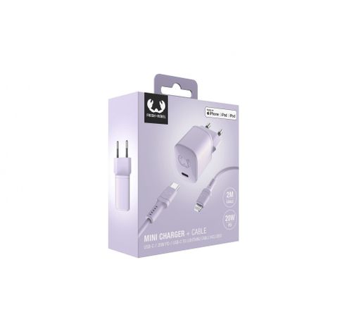 USB-C Mini Charger 20W PD + Lightning Dreamy Lilac  Fresh 'n Rebel