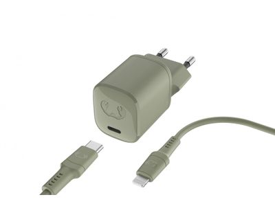 USB-C Mini Charger 20W PD + Lightning Dried Green
