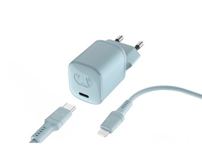 USB-C Mini Charger 20W PD + Lightning Dusky Blue