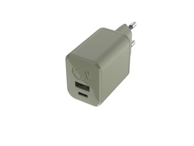 USB + USB-C Mini Charger 45W PD Dried Green