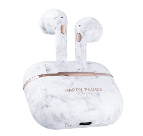 Hope in ear white marble  Happy Plugs