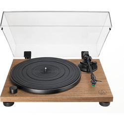 Audio-Technica AT-LPW40WN Handmatige platenspeler met houten voetplaat en riemaandrijving 