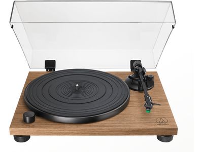 AT-LPW40WN Handmatige platenspeler met houten voetplaat en riemaandrijving