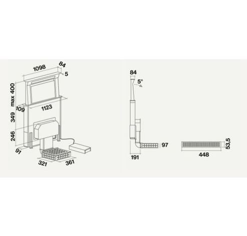 Down Draft 90DB Zwart  Falmec