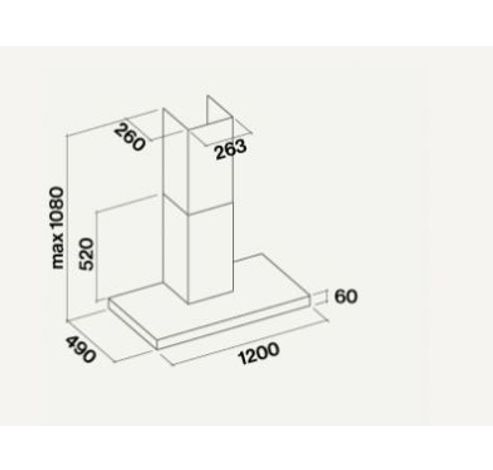 Plane Wand 120 cm  Falmec