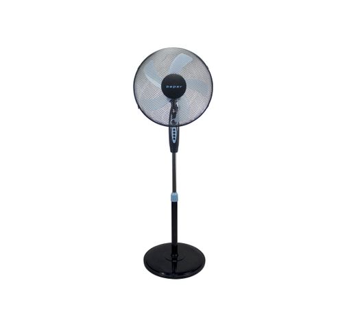 P206VEN130 statiefventilator ronde basis timer 40W zwart/blauw  Beper