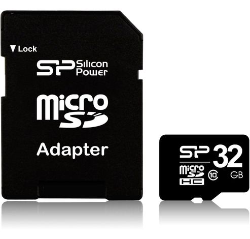 Micro SDHC 32GB class 10 + adapter  Silicon Power