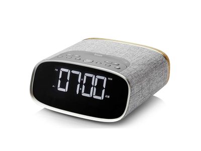 FM/DAB+/BT klok lichtgrijs/eik