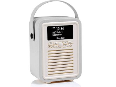 RETRO MINI DAB FM BT LICHT GRIJS