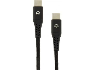 Nylon braided cable usb-c to usb-c 3a 1m. black