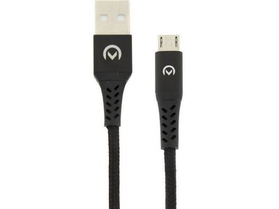 Nylon braided cable micro usb 2.4a 2m. black